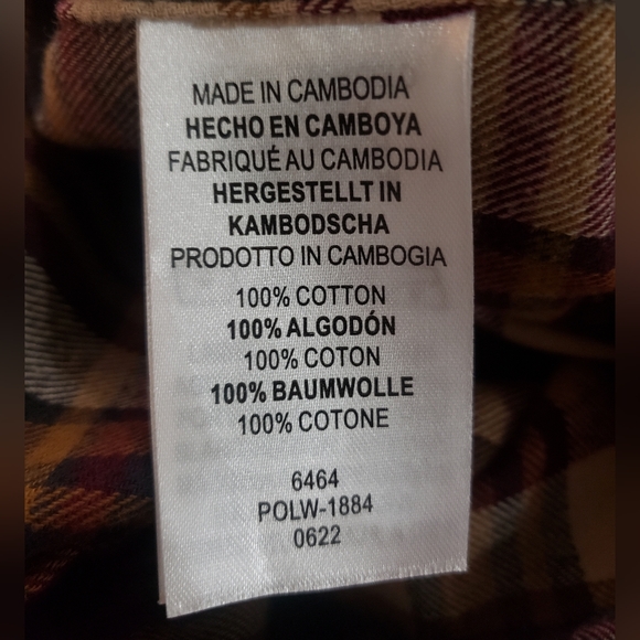 Legendary Whitetails Maroon and Tan Plaid Shirt - Picture 6 of 6